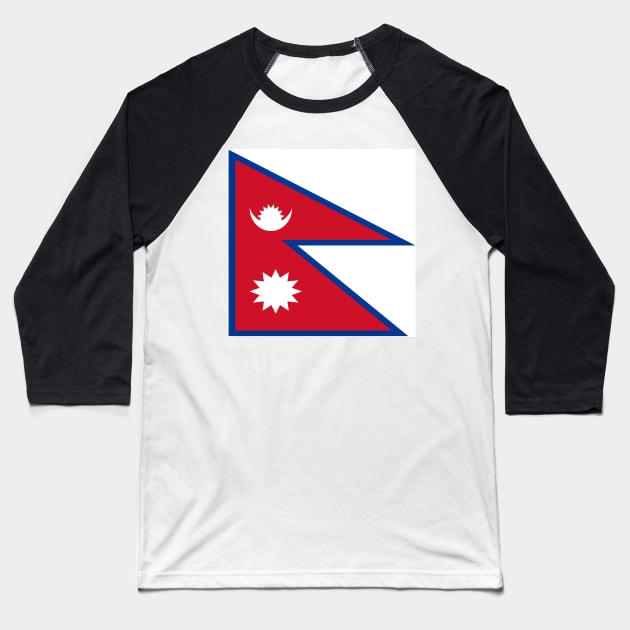 Nepal flag Baseball T-Shirt by flag for all